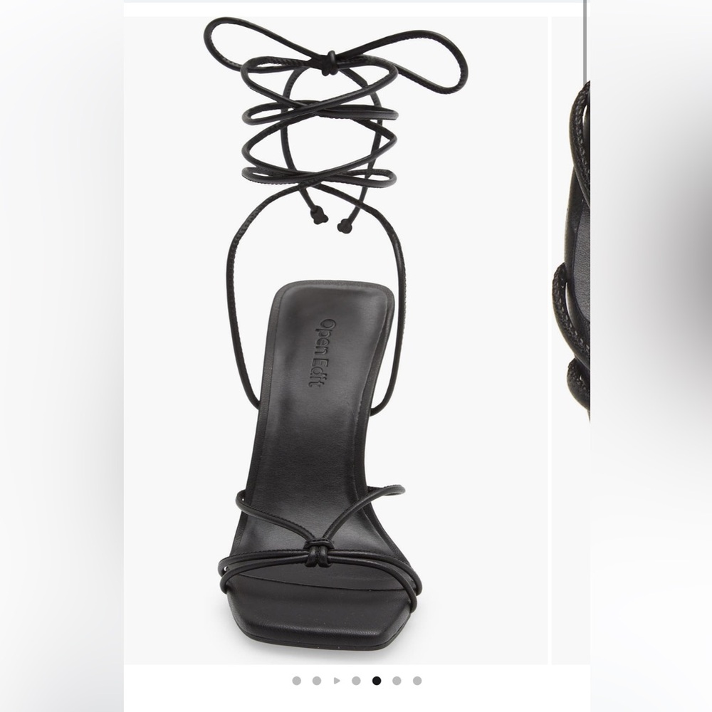 Chic Black Lace-Up Heels by Open Edit